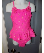 Flapdoodles Tankini Swimsuit, Pink, Gold Anchors, Size 5 Girl&#39;s EUC - $407.38 MXN