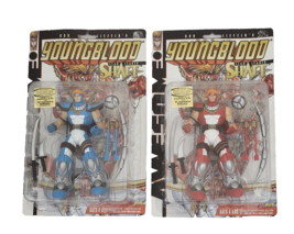 Awesome Rob Liefeld Youngblood Shaft Red &amp; Blue Action Figure 1997 - £19.71 GBP