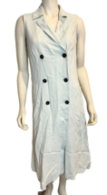 NWT Ellen Tracy Celadon Green Sleeveless Double Breasted Shirt Dress Siz... - $37.99