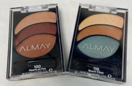 Almay Shadow Trio Eyeshadow 100 Hearts On Fire &amp; 110 Beach Vibes*Twin Pack* - £14.02 GBP