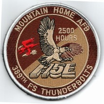 4&quot; Air Force 389TH Fs F-15E Tinsel 2500 Hours Hook Loop Embroidered Patch - £28.08 GBP