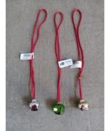 3 Red Cord Necklaces with a  Jingle Bell no Clasp Holiday Jinglebell Nec... - $13.52 CAD