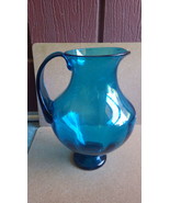 RARE 1958/9 BLENKO GLASS WAYNE HUSTED 5828L TURQUOISE PITCHER SANDBLASTE... - £234.06 GBP