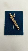 Gold Tone Flute MUSICAL Instrument Band Charm Pendant VINTAGE - $20.74 CAD
