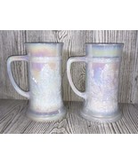Vintage FEDERAL GLASS BEER STEIN Pearlized ~ Iridescent Tavern Bar Scene... - $338.70 MXN