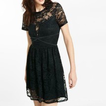 NWOT Women&#39;s Express Black Lace Short Sleeve Dress Size XS - £31.62 GBP