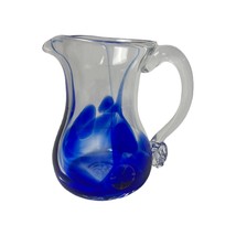 Jerpoint Glass Studio Made in Ireland 5.5&quot; Cobalt Blue Pitcher - £33.22 GBP