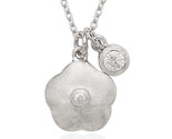 Small cz with flower Women&#39;s Necklace .925 Silver 274029 - £40.08 GBP