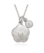 Small cz with flower Women&#39;s Necklace .925 Silver 274029 - £39.95 GBP