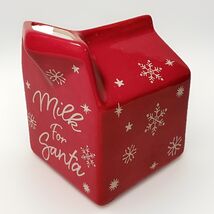 Christmas Santa Claus Mug Red Milk Carton Snowflake Farmhouse Ceramic Cr... - $12.46