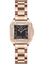 Luna Ladies Rose Gold Plated Swiss Quartz Watch Crystal Studded Bezel Bl... - £213.03 GBP