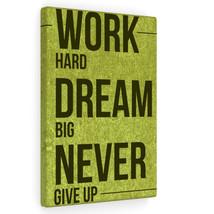 Inspirational Wall Art Work Hard Dream Big Green Motivational Print Ready to Ha - £60.10 GBP+