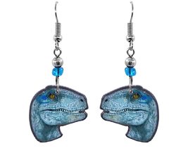 Dinosaur Jurassic Animal Graphic Dangle Earrings - Womens Fashion Handma... - £14.53 GBP