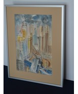 Lithograph/Print-Vintage Chicago Skyline Signed by Aileen Berg - $3,396.77 MXN