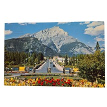 Postcard Canadian Rockies Banff Main Street And Cascade Mountain Chrome ... - £5.45 GBP