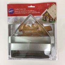 Wilton 3 Pc Christmas Ginger Bread House Cookie Cutter Set New - $11.88