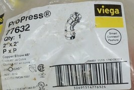 Viega ProPress 77632 Copper 45 Degree Press Elbow Two Inches image 2