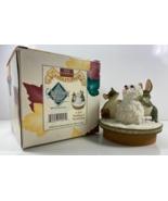 Fitz and Floyd Charming Tails Candle Topper #2005 Building a Snowbunny w... - $27.67