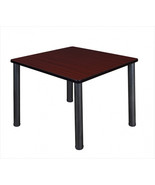 Regency 36 In. Square Mahogany Table &amp; Black Post Legs - $5,956.09 MXN