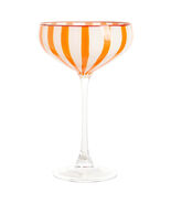 Cabana Orange Striped Coupe Glass 8oz Set of 4 - $57.38