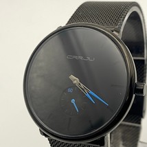 CRRJU Black Stainless Steel Minimalist Watch - $15.82