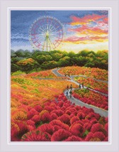 RIOLIS Counted Cross Stitch Kit 11.75&quot;X15.75&quot;-Hitachi Seaside Park (14 Count) R2 - £30.81 GBP