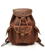 Vintage Men Crazy Horse Leather Backpack 2022 New Large Capacity Travel ... - £173.89 GBP
