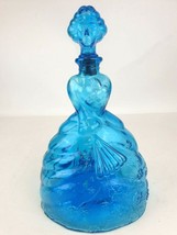 VTG Blue Glass Decanter Bottle Figural Lady Martha Washington Empoli? Italy - £79.12 GBP