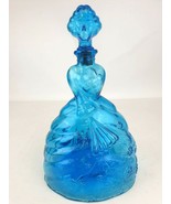 VTG Blue Glass Decanter Bottle Figural Lady Martha Washington Empoli? Italy - $1,881.48 MXN