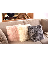 20&quot; Real Genuine Mongolian Tibetan Lamb fur Pillow Cushion Many Colors - €68,13 EUR