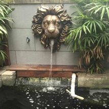 Antique Bronze Lion Head Wall Fountain, Resin Water Feature for Home, Ba... - $949.00