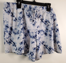 Lucky Brand Shorts Womens Large White Blue Tie Dye Polyester Pull On Drawstring - £10.20 GBP