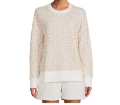 Time and Tru Women&#39;s Sz L (12/14) Leopard Print Crewneck Relaxed Fit Swe... - £7.78 GBP