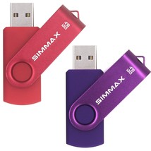 Usb Flash Drives 2 Pack 64Gb Memory Stick Swivel Design Usb 2.0 Flash Dr... - $19.99