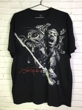 Jimi Hendrix Mens Size L Black Portrait Licensed Graphic Tee T-Shirt Liquid Blue - £16.27 GBP