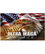 Ultra MAGA &amp; PROUD OF IT Free American Flag Eagle Freedom USA 3x5&#39; Trump... - £14.19 GBP