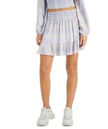 Self Esteem Juniors&#39; Ruffled Mini Skirt Blue Plaid Multi Size Small - $8.12 CAD