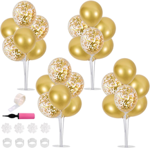 TONIFUL Gold Balloon Centerpieces for Table,Gold Balloons Stand Kit for 2023 Gra - £15.76 GBP