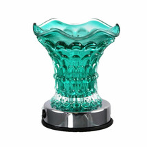 Crystal Clear Teal Color Touch Activation Aroma Warmer Lamp with Dish, F... - £15.44 GBP