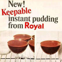 1966 Royal Instant Chocolate Pudding Pistachio Advertisement Dessert DWLL9 - $475.79 MXN