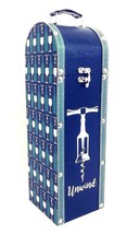Elements Decorative Luggage Style Wine Box 13.5&quot; UNWIND Metal Clasp Blac... - $14.20