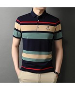 Camisas Polo De Diseñador Bordado A Rayas Tops Casuales Ropa Hombres Man... - $38.98