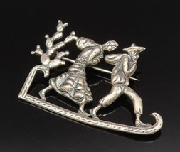 MEXICO 925 Silver - Vintage Men Carrying Bindle Across Desert Brooch Pin- BP9749 - £62.48 GBP