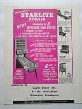 Chicago Coin Starlite Bowler Shuffle Alley Original Multi Game Art  Shee... - $37.19