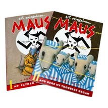 MAUS A Survivors Tale Comic Lot 2 Book 1 &amp; 2 Art Spiegelman PB WWII Holo... - $41.49