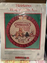 Dimensions Christmas Holiday Counted Cross Stitch Heirloom Wishing you a... - $11.39
