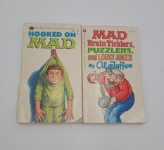 Hooked On Mad &amp; Mad Brain Ticklers, Puzzlers and Lousy Jokes Paperback Books Lot - £11.45 GBP