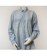 Gap The BIG Shirt Womens L Tall Light Indigo Cotton Chambray Western But... - $370.54 MXN