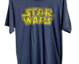 Star Wars  T Shirt Mens M Blue Crew Neck Short Sleeved Spell out No Tags - $10.40