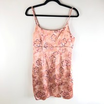 Wild Fable Mini Slip Dress Sleeveless Satin Slit Floral Pink S - £9.90 GBP